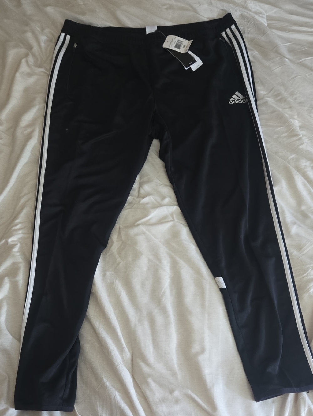 adidas Black Joggers with White Side Stripes